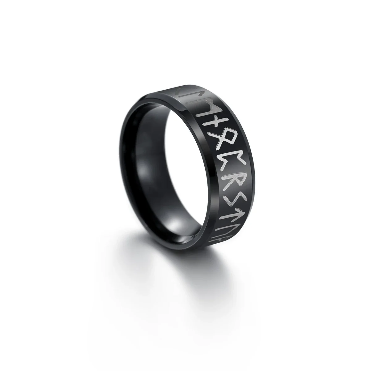 Wholesale Jewelry Stainless Steel Unisex Viking Letter Ring With Electroplating - Image 4