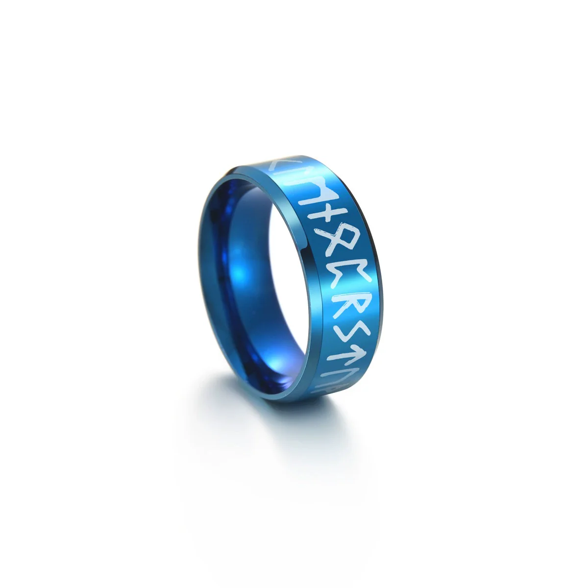 Wholesale Jewelry Stainless Steel Unisex Viking Letter Ring With Electroplating - Image 6