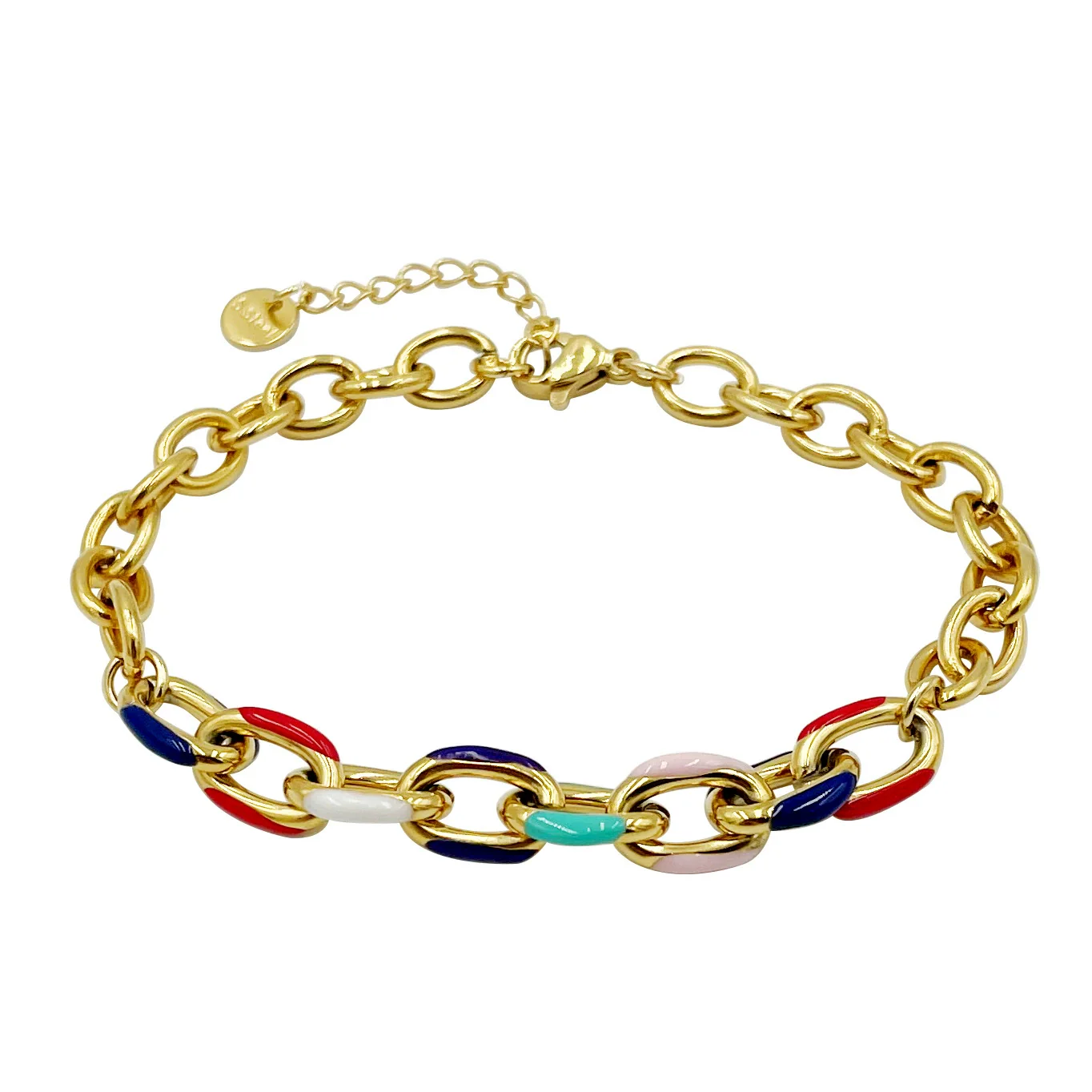 Wholesale Jewelry Sweet And Cool Style Geometric Stainless Steel Goldplated Bracelet - Image 5