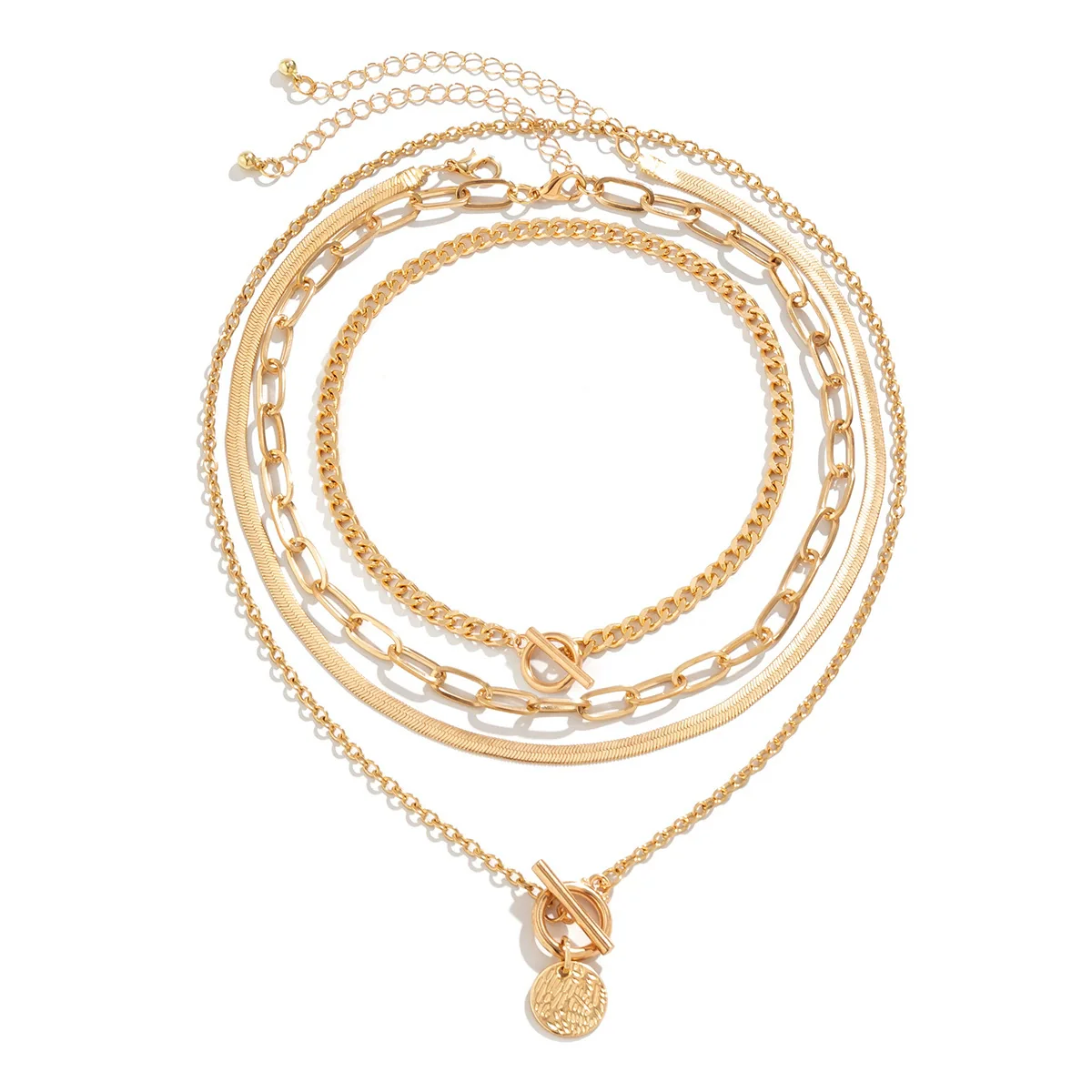 Wholesale Jewelry Sweet Cool Style Zinc Alloy Heart Geometric Star Electroplated Cross Chain Pendant Necklace For Women - Image 4