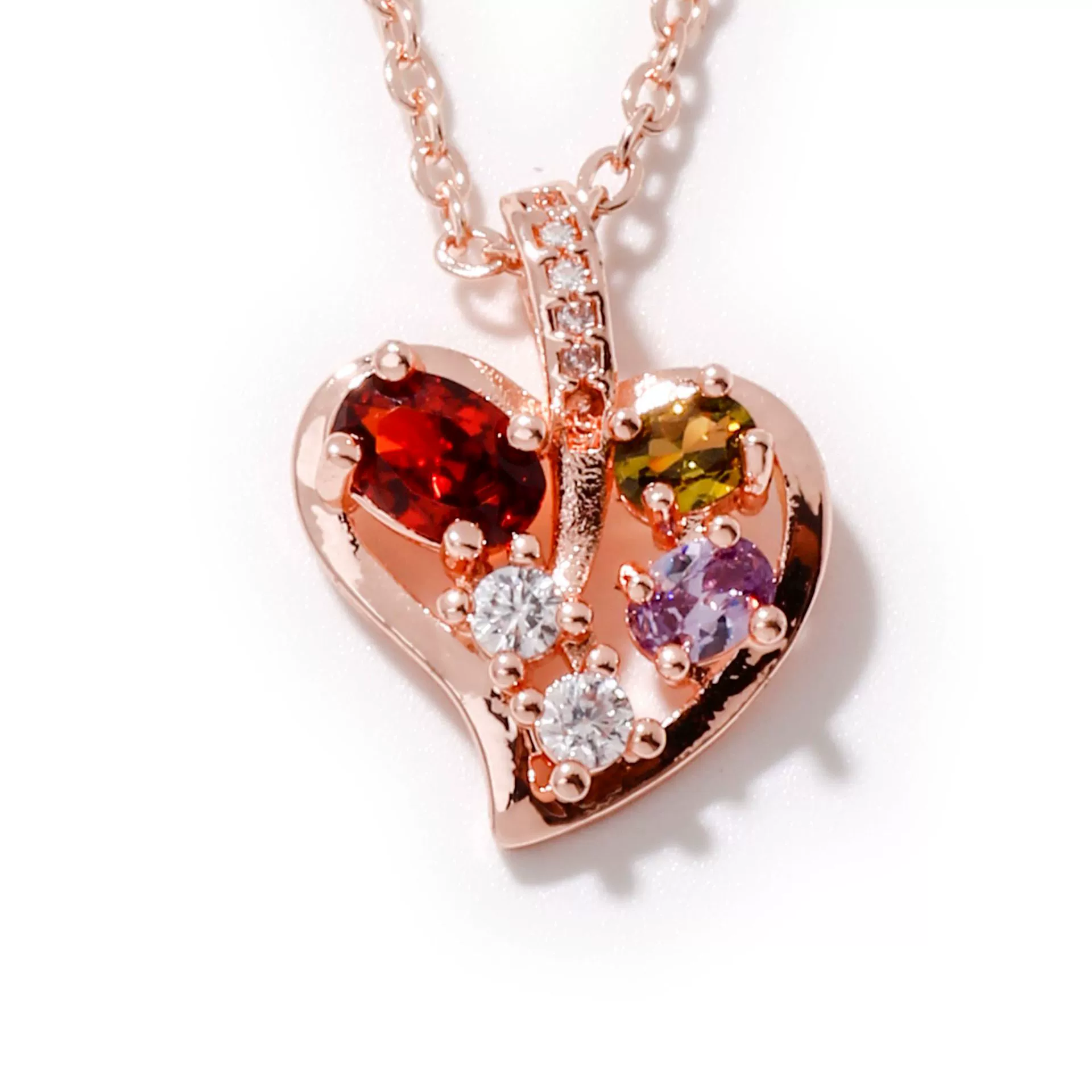 Wholesale Jewelry Sweet Geometric Copper Zircon Electroplated Ochain Pendant Necklace - Image 5