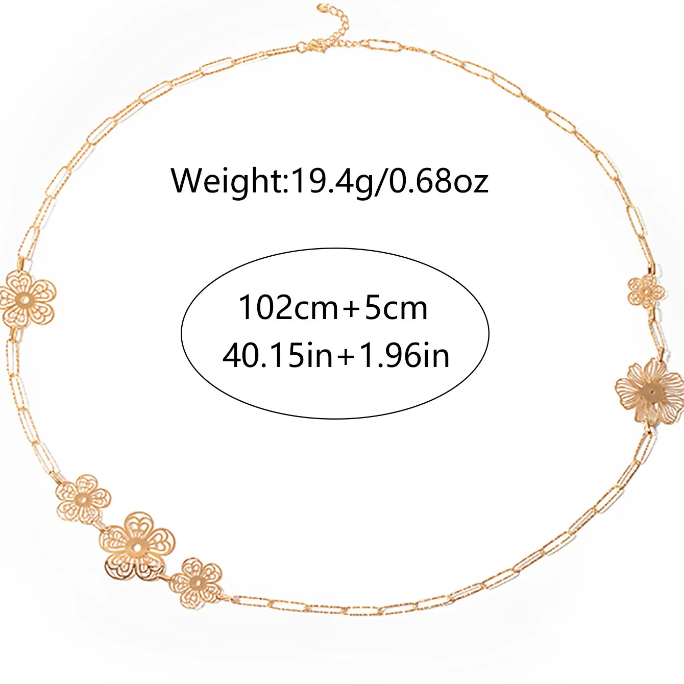 Wholesale Jewelry Sweet Hollow Flower Stainless Steel Gold Plated Necklace - Image 6