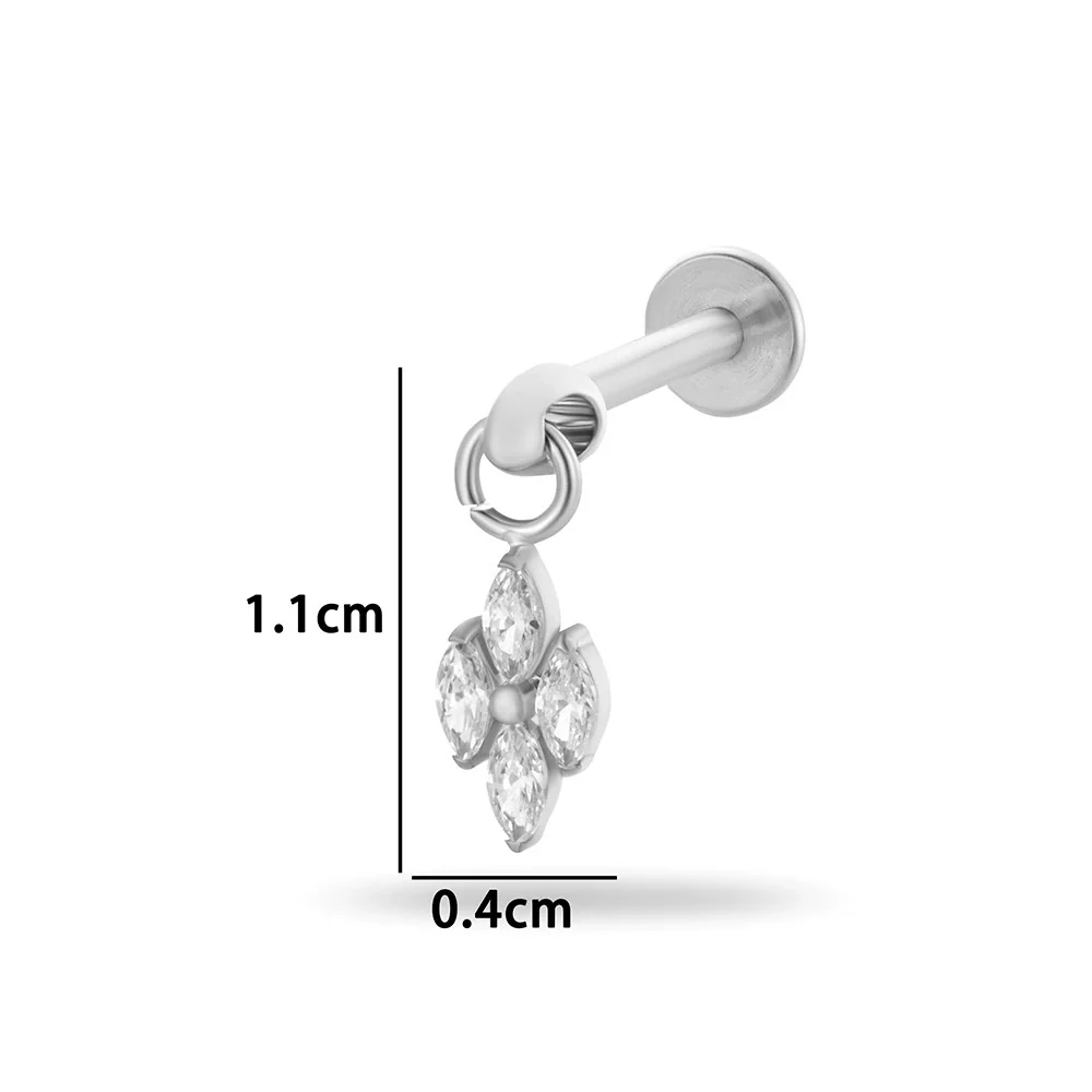Wholesale Jewelry Titanium Alloy Geometric Electroplating Water Drop Pendant Ear Nail Puncture Jewelry Unisex - Image 14