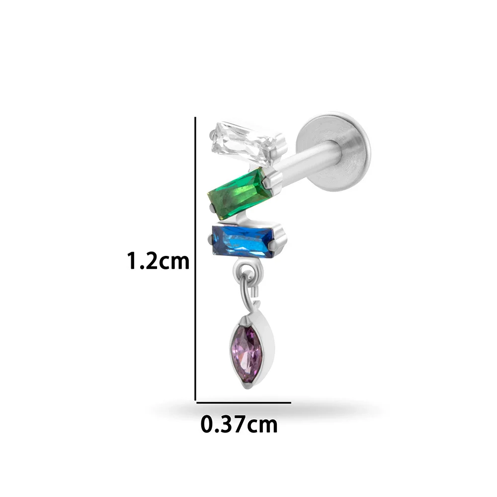 Wholesale Jewelry Titanium Alloy Geometric Electroplating Water Drop Pendant Ear Nail Puncture Jewelry Unisex - Image 16