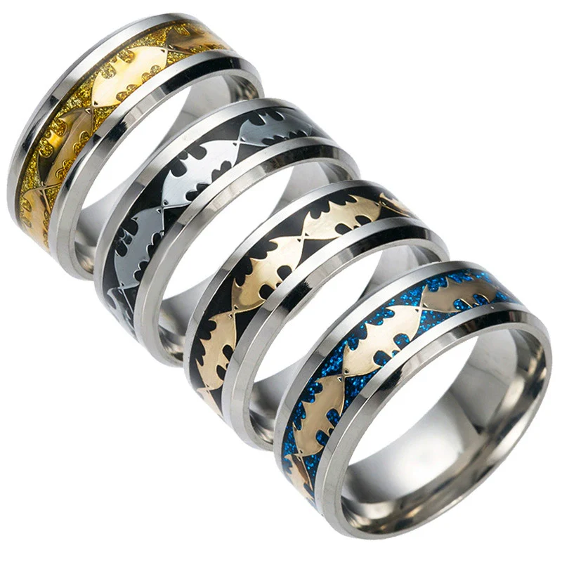 Wholesale Jewelry Titanium Steel Bat Ring Unisex With Animal Pattern Electroplated
