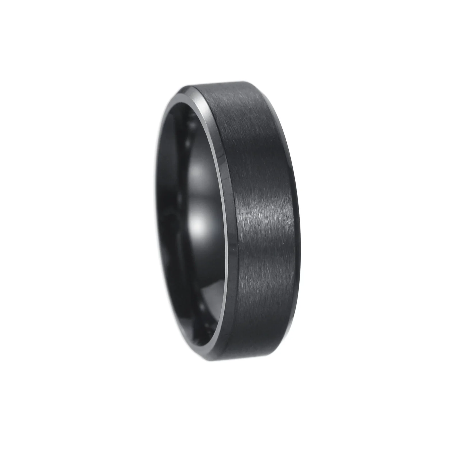 Wholesale Jewelry Titanium Steel Geometric Distressed Unisex Ring - Image 5