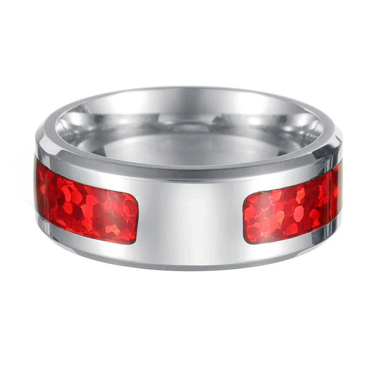 Wholesale Jewelry Titanium Steel Geometric Half Ring Dripping Oil Inlaid - Image 7