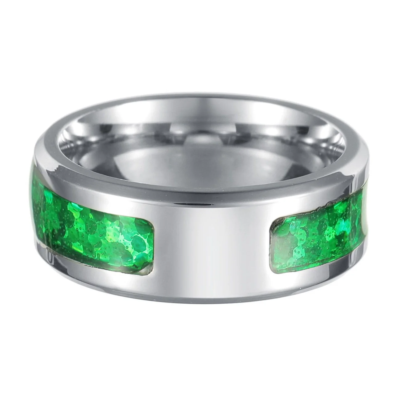 Wholesale Jewelry Titanium Steel Geometric Half Ring Dripping Oil Inlaid - Image 8