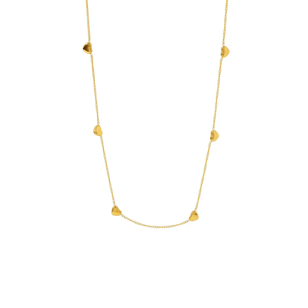 Wholesale Jewelry Titanium Steel Geometric Love Pendant Clavicle Chain Electroplated - Image 5