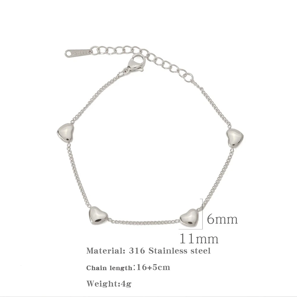 Wholesale Jewelry Titanium Steel Geometric Love Pendant Clavicle Chain Electroplated - Image 9