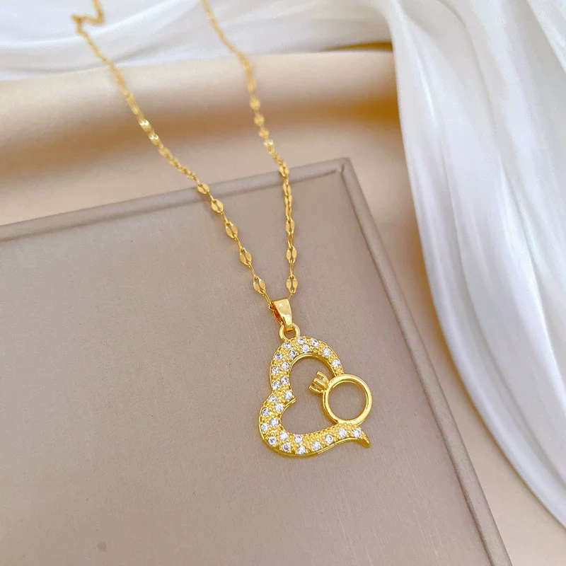Wholesale Jewelry Titanium Steel Geometric Pendant Necklace For Women - Image 4