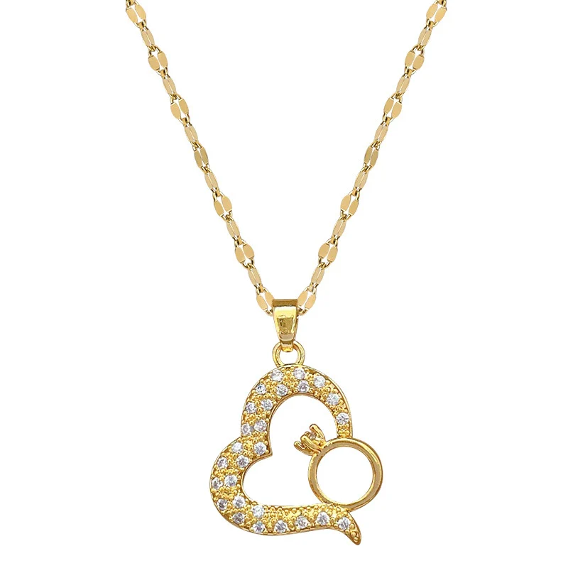 Wholesale Jewelry Titanium Steel Geometric Pendant Necklace For Women - Image 5