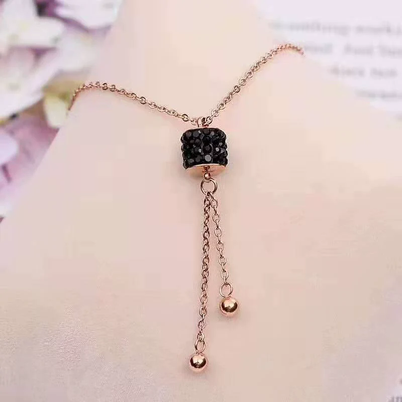 Wholesale Jewelry Titanium Steel Gold Color Pendant Necklace With Flower Pattern For Women Polished Box Chain - Image 14