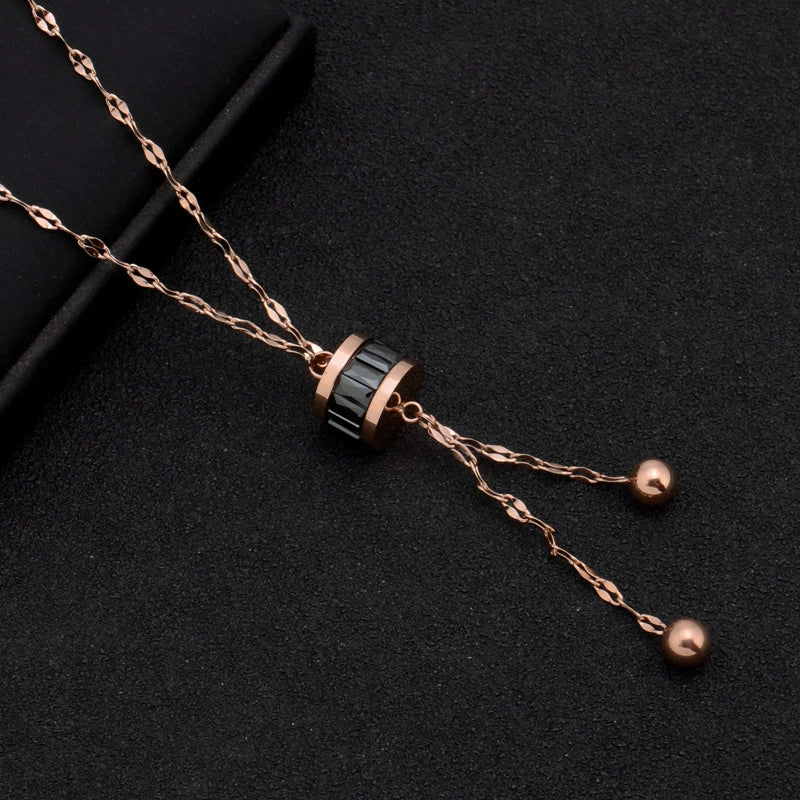 Wholesale Jewelry Titanium Steel Gold Color Pendant Necklace With Flower Pattern For Women Polished Box Chain - Image 17