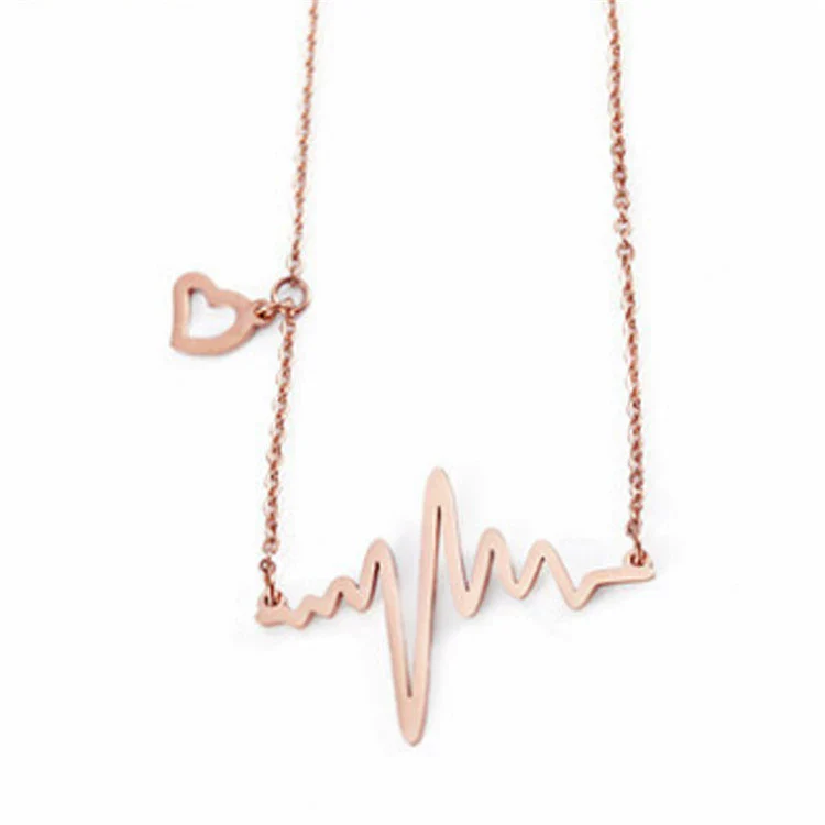 Wholesale Jewelry Titanium Steel Gold Color Pendant Necklace With Flower Pattern For Women Polished Box Chain - Image 3