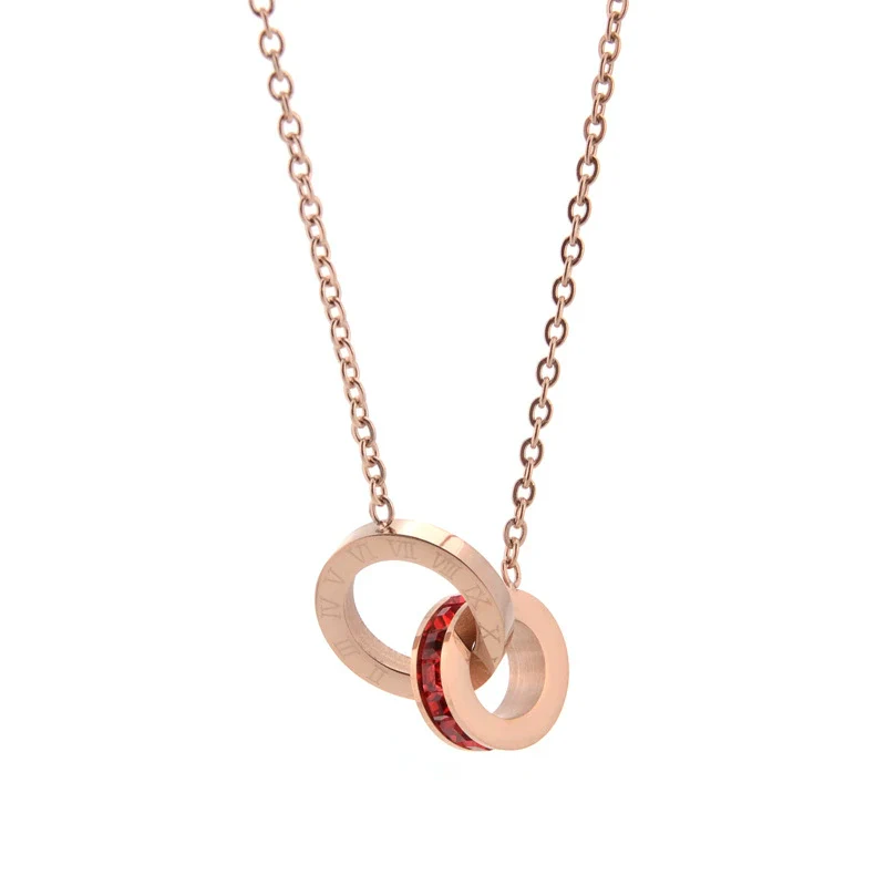 Wholesale Jewelry Titanium Steel Gold Color Pendant Necklace With Flower Pattern For Women Polished Box Chain - Image 8