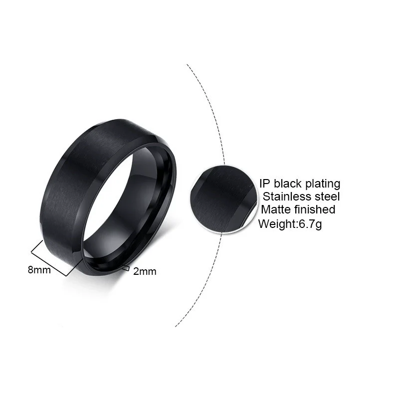 Wholesale Jewelry Titanium Steel Men's Ring With Geometric Design And Electroplating Treatment - Image 4