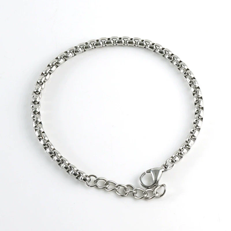 Wholesale Jewelry 316L Stainless Steel Square Geometric Electroplated Chain Bracelet For Unisex - Image 11