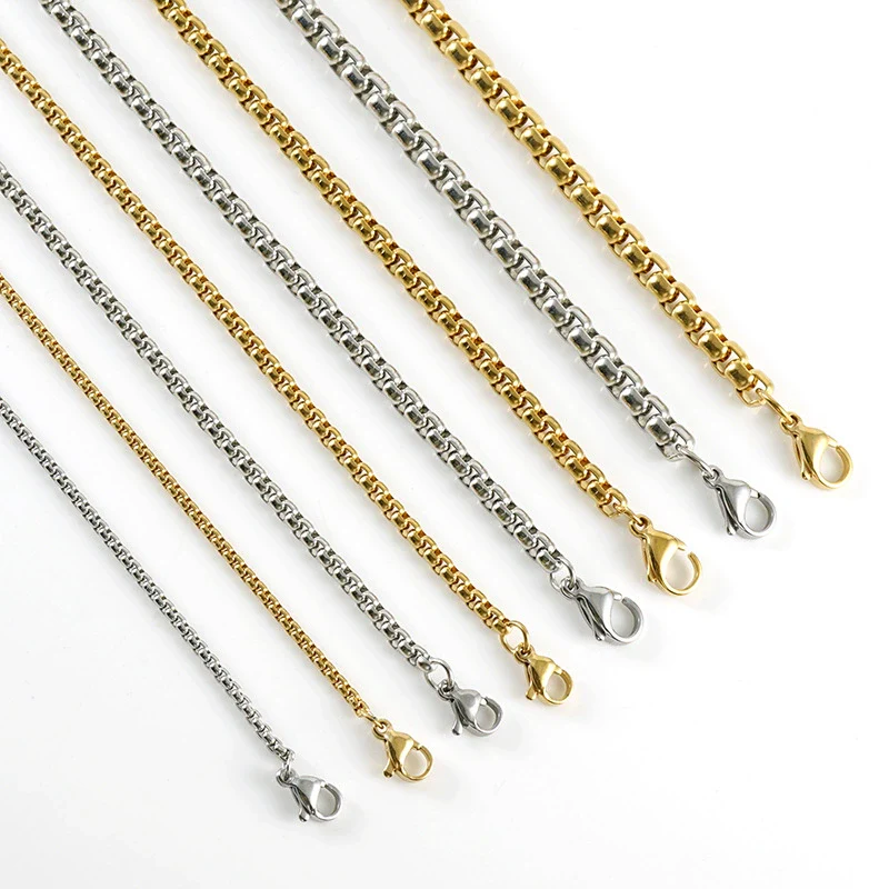 Wholesale Jewelry 316L Stainless Steel Square Geometric Electroplated Chain Bracelet For Unisex - Image 4