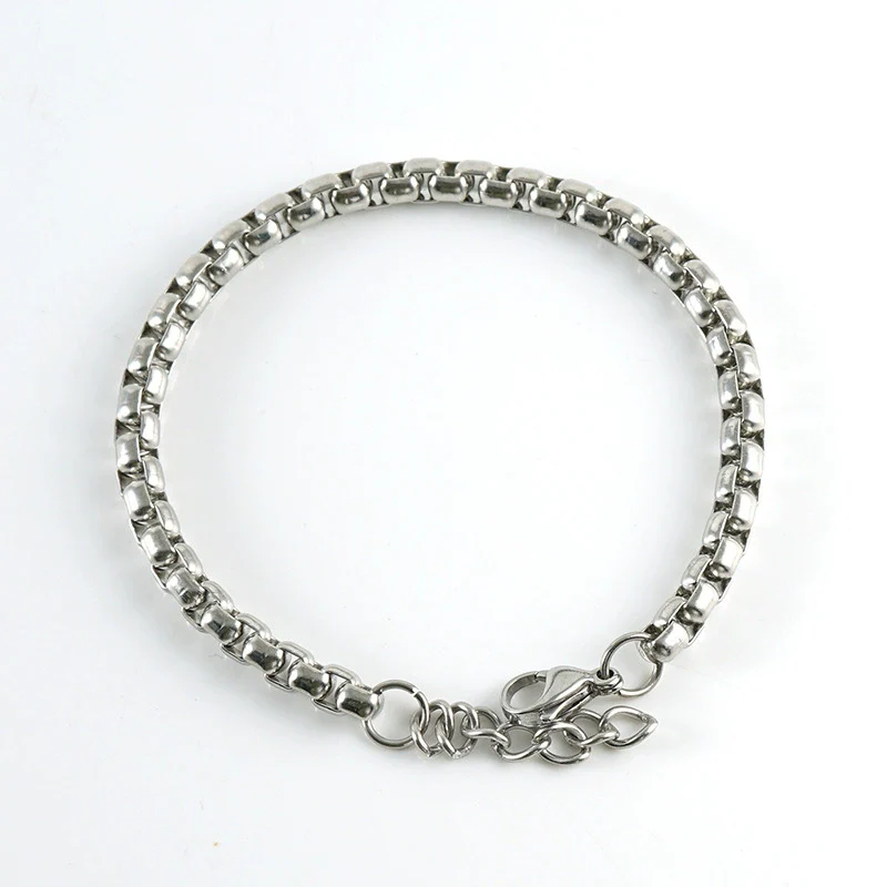 Wholesale Jewelry 316L Stainless Steel Square Geometric Electroplated Chain Bracelet For Unisex - Image 5
