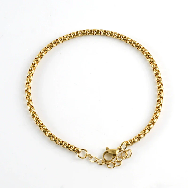 Wholesale Jewelry 316L Stainless Steel Square Geometric Electroplated Chain Bracelet For Unisex - Image 8