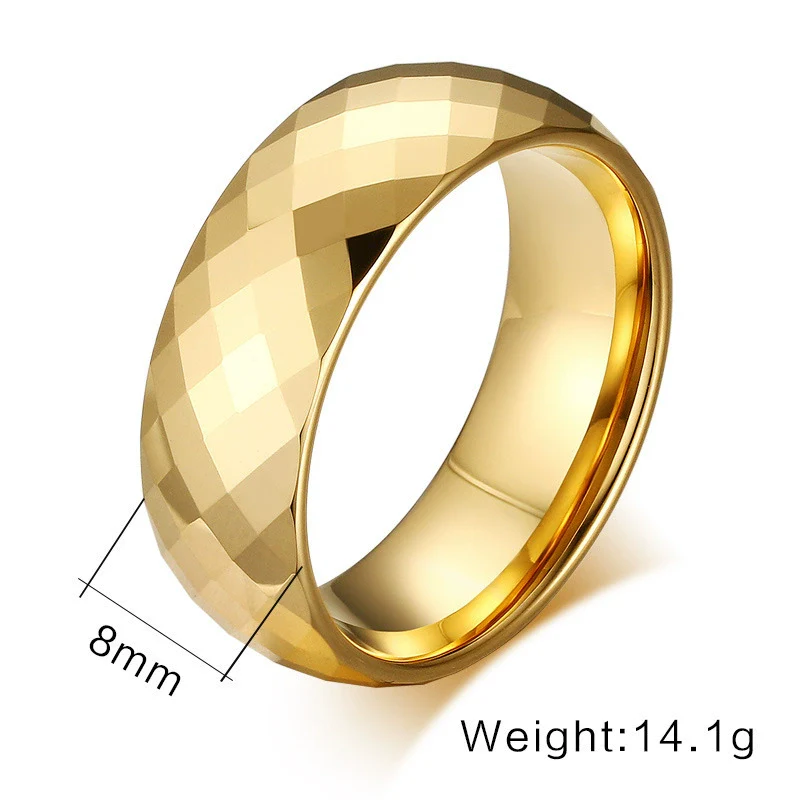 Wholesale Jewelry Tungsten Steel Geometric Polygon Couple Ring With Flower Cut And Polishing - Image 11