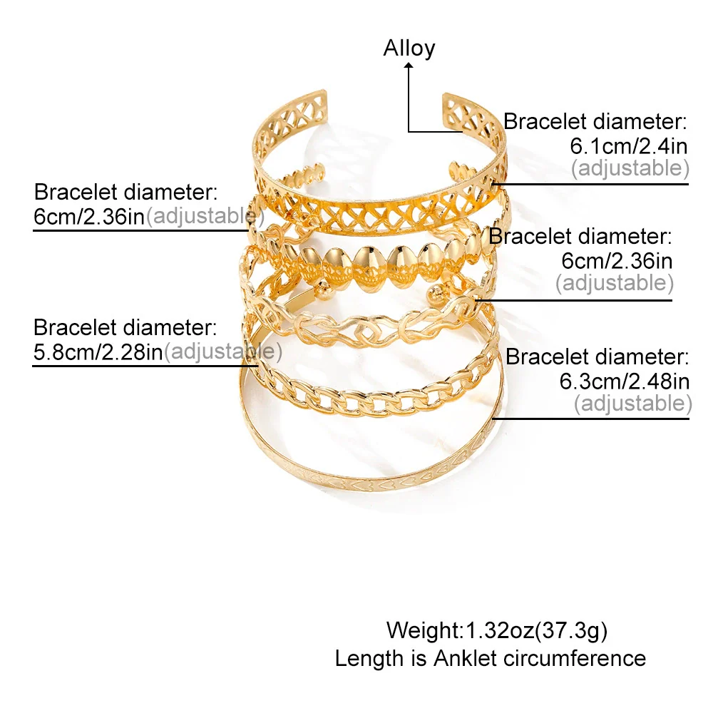 Wholesale Jewelry Vintage Hollow Cshaped Alloy Opening Bracelet For Women - Image 2
