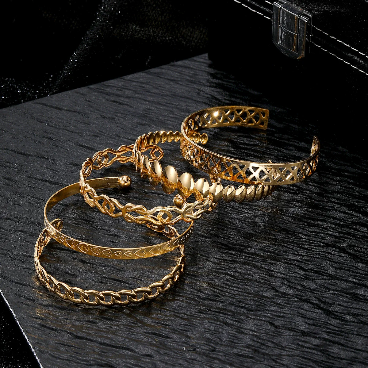 Wholesale Jewelry Vintage Hollow Cshaped Alloy Opening Bracelet For Women - Image 3