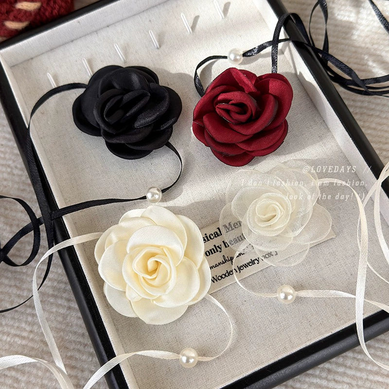 Wholesale Jewelry Vintage Style Flower Cloth Handmade Necklace For Women