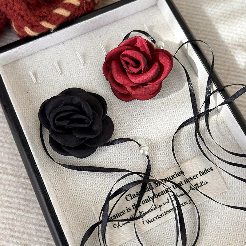 Wholesale Jewelry Vintage Style Flower Cloth Handmade Necklace For Women - Image 4