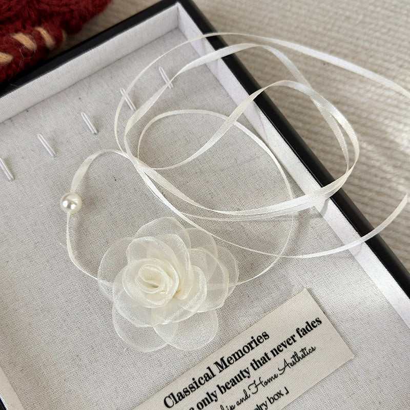 Wholesale Jewelry Vintage Style Flower Cloth Handmade Necklace For Women - Image 6
