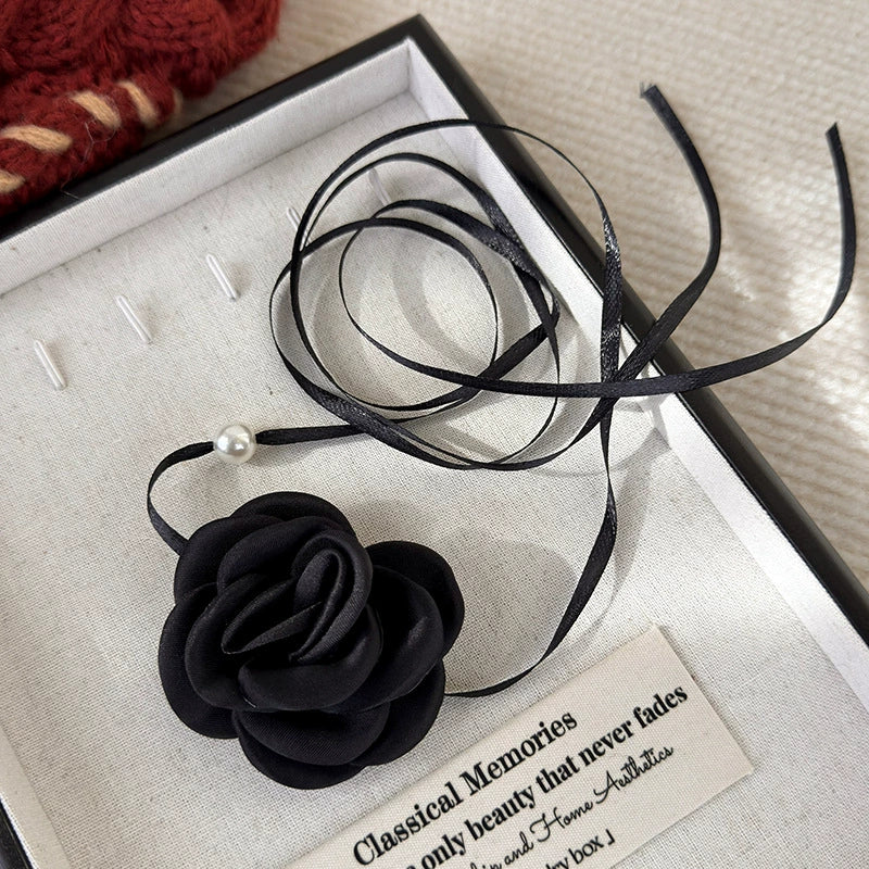 Wholesale Jewelry Vintage Style Flower Cloth Handmade Necklace For Women - Image 9