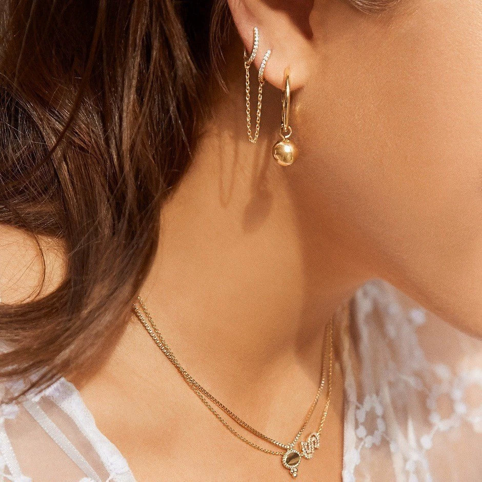 Wholesale Jewelry Women's Clavicle Chain Copper Goldplated Zircon Letter Style
