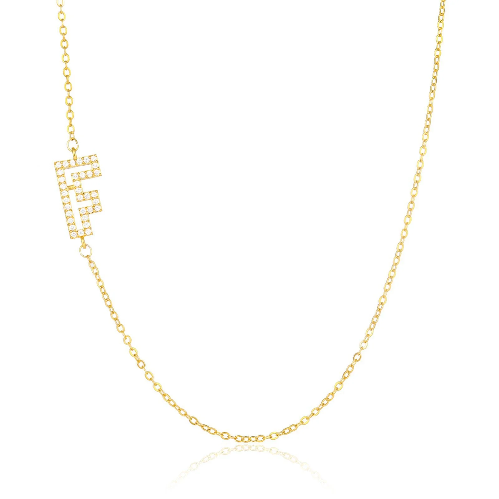 Wholesale Jewelry Women's Clavicle Chain Copper Goldplated Zircon Letter Style - Image 11