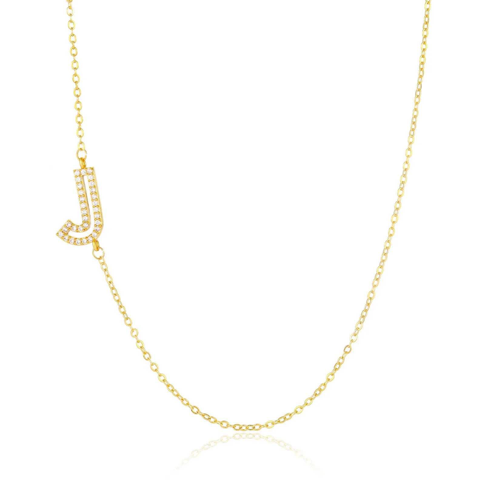 Wholesale Jewelry Women's Clavicle Chain Copper Goldplated Zircon Letter Style - Image 15