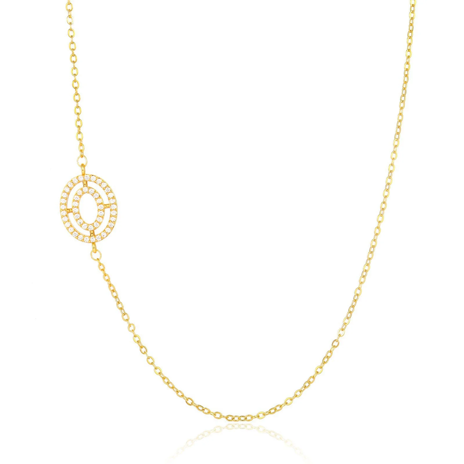 Wholesale Jewelry Women's Clavicle Chain Copper Goldplated Zircon Letter Style - Image 20