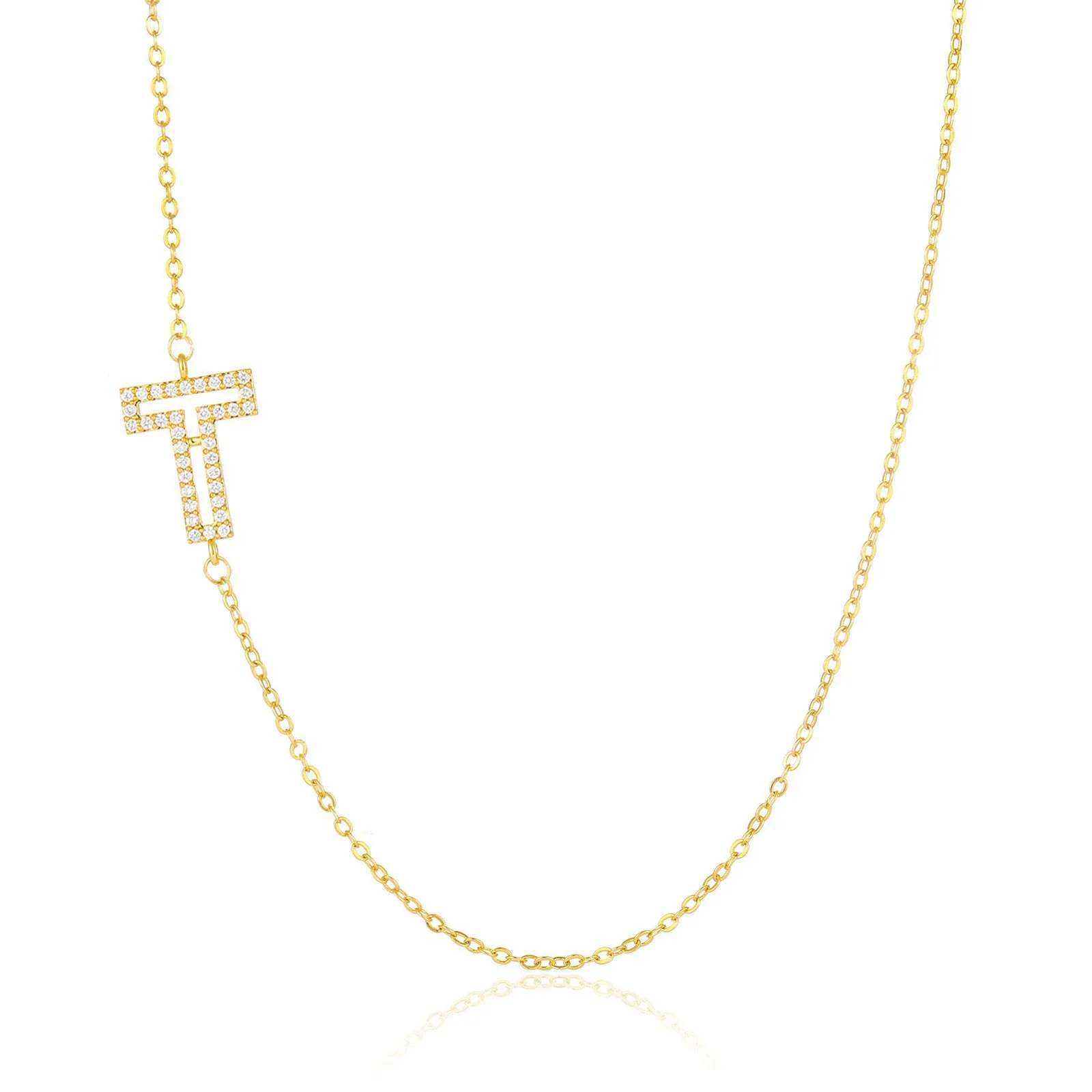 Wholesale Jewelry Women's Clavicle Chain Copper Goldplated Zircon Letter Style - Image 25