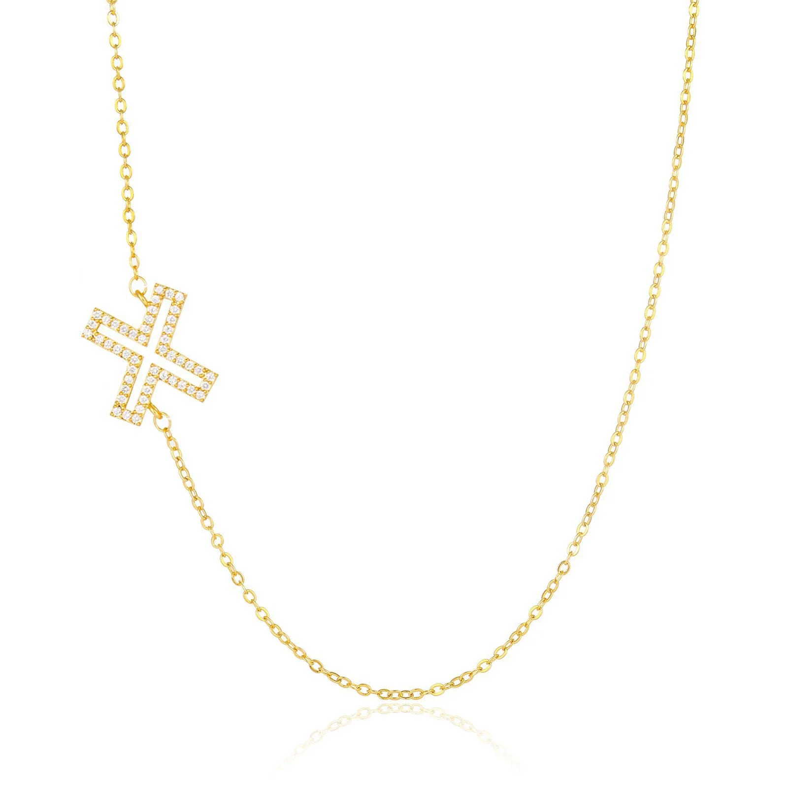 Wholesale Jewelry Women's Clavicle Chain Copper Goldplated Zircon Letter Style - Image 29