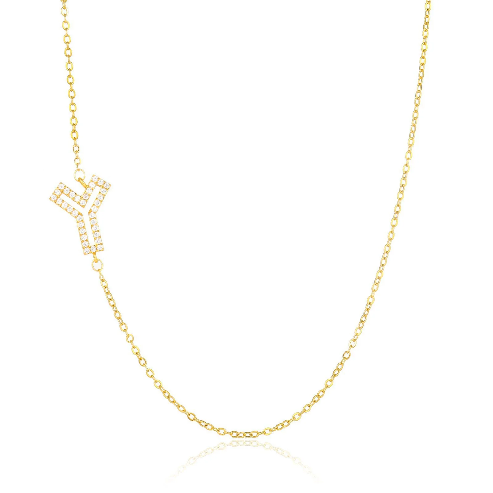 Wholesale Jewelry Women's Clavicle Chain Copper Goldplated Zircon Letter Style - Image 30