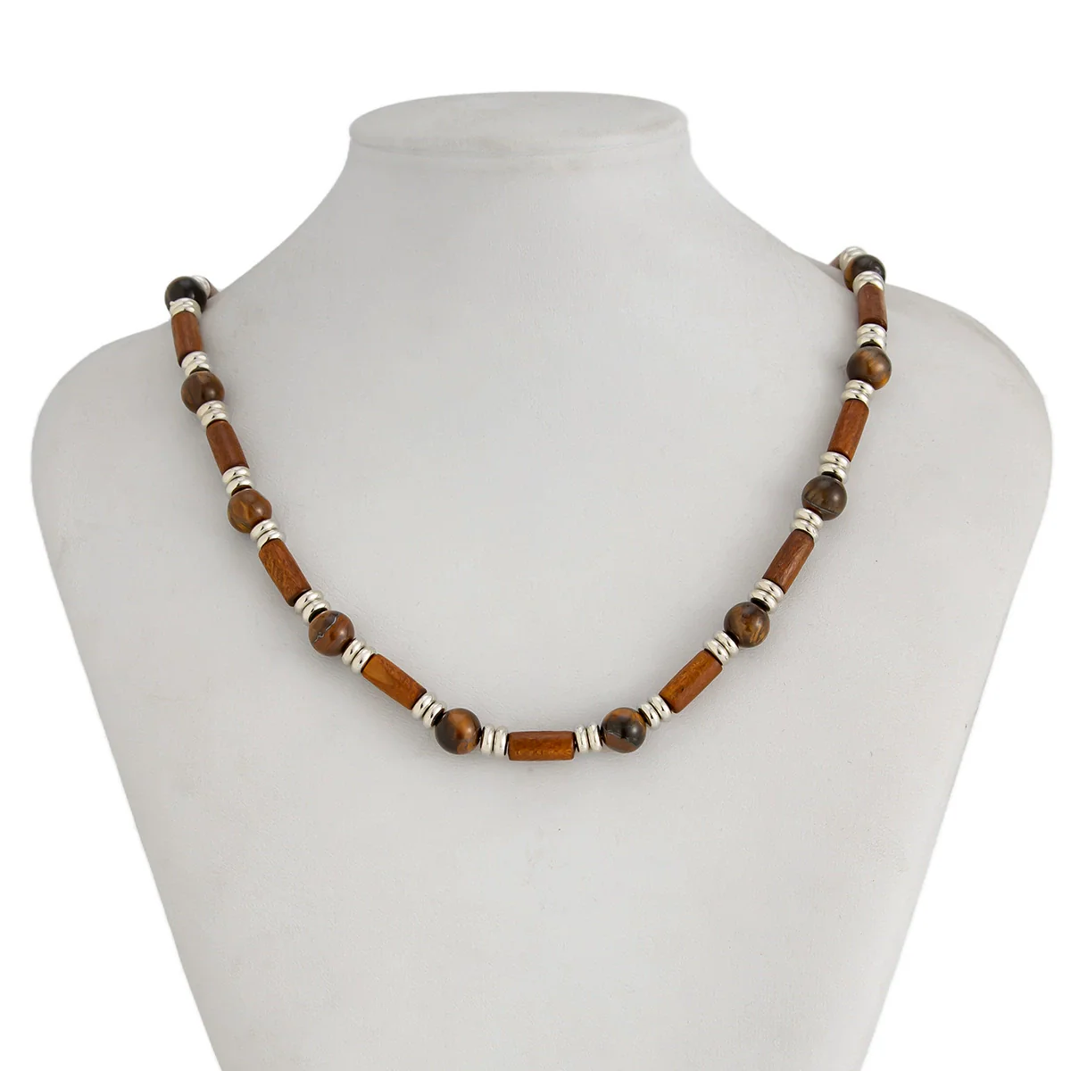 Wholesale Jewelry Wooden Beaded Geometric Bamboo Chain Necklace Handmade Male Accessories - Image 3