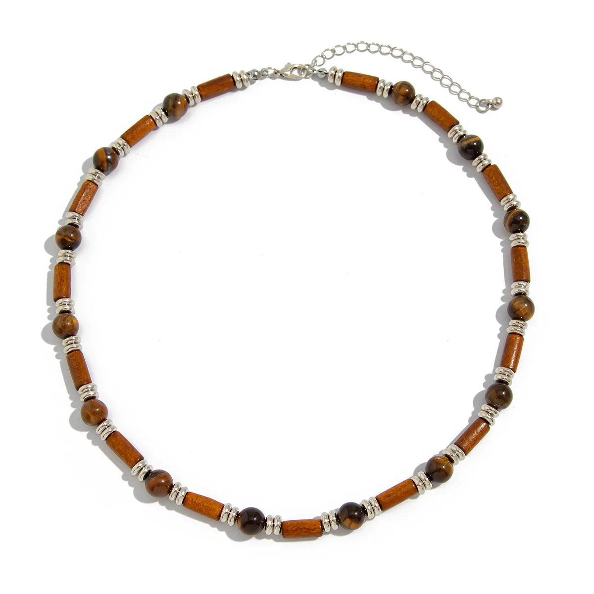 Wholesale Jewelry Wooden Beaded Geometric Bamboo Chain Necklace Handmade Male Accessories - Image 5
