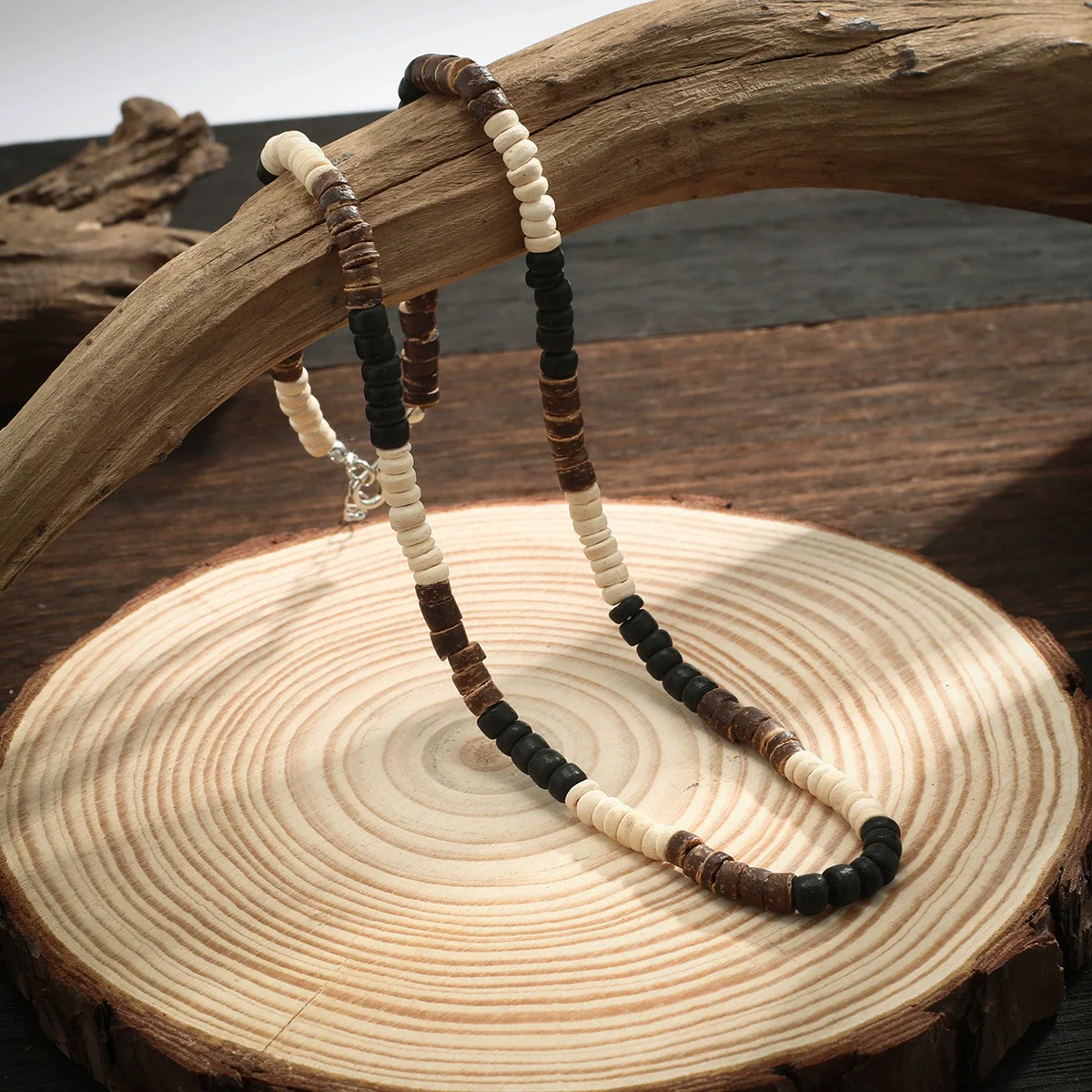 Wholesale Jewelry Wooden Geometric Handmade Men's Necklace - Image 4