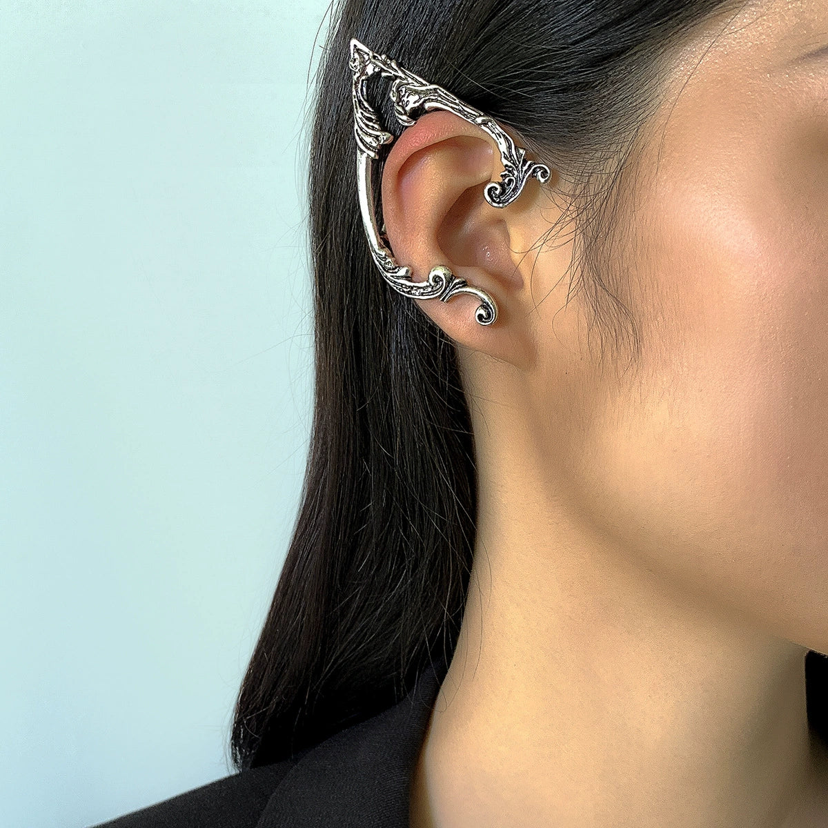Wholesale Jewelry Zinc Alloy Geometric Style Electroplating Elf Ear Studs For Women - Image 2