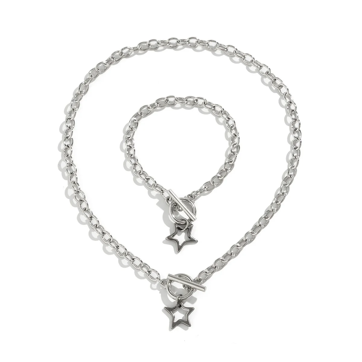 Wholesale Jewelry Zinc Alloy Star Geometric Electroplated Necklace For Women - Image 4