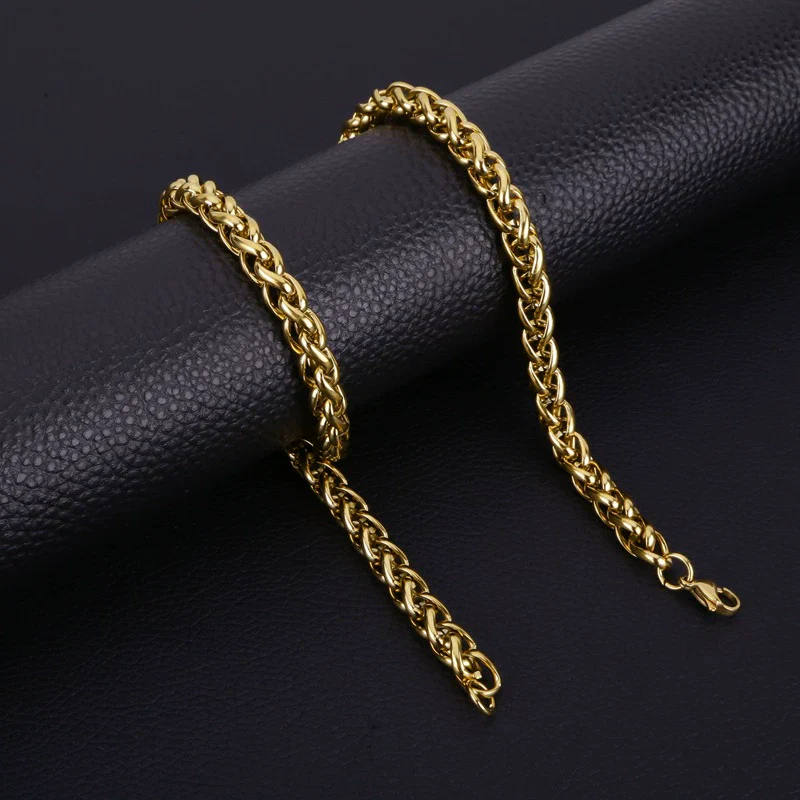 Wholesale Keel Chain Cuban Titanium Steel Chain Geometric Style Electroplated For Men And Women - Image 7