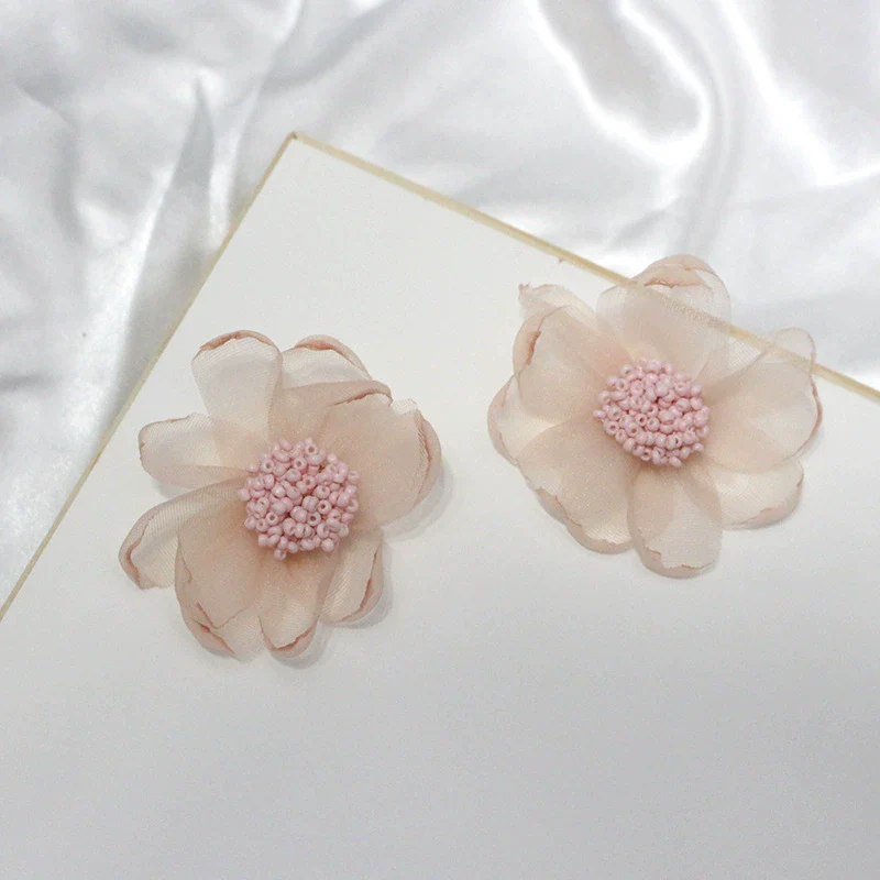Wholesale Lace Flower Stud Earrings With S925 Silver Needle Fresh Fairy Temperament - Image 3