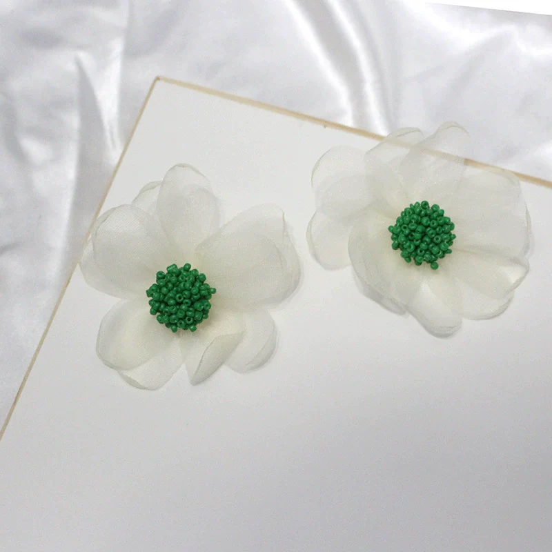 Wholesale Lace Flower Stud Earrings With S925 Silver Needle Fresh Fairy Temperament - Image 8