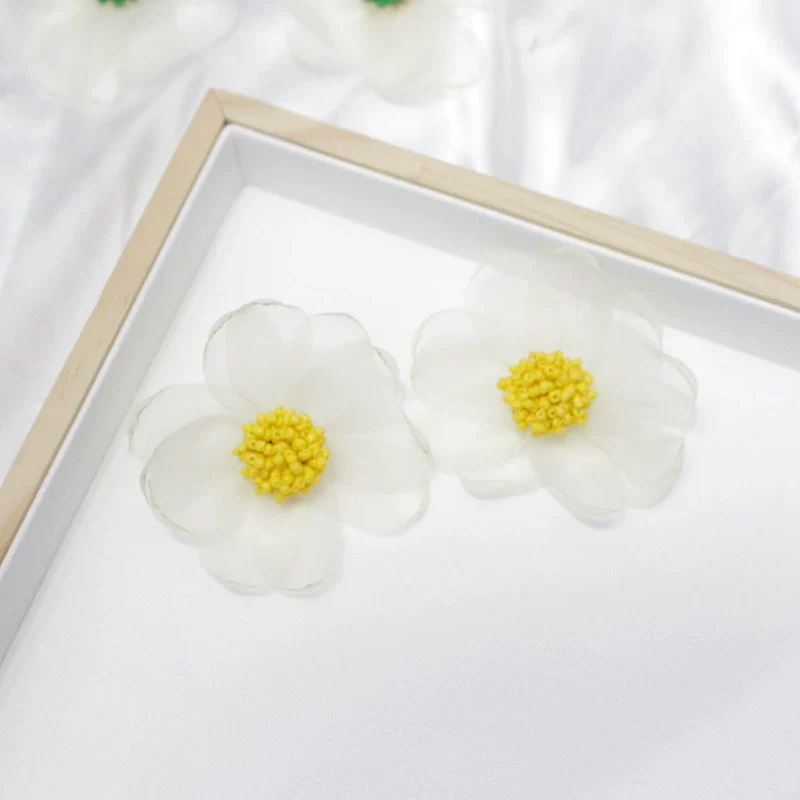 Wholesale Lace Flower Stud Earrings With S925 Silver Needle Fresh Fairy Temperament - Image 9