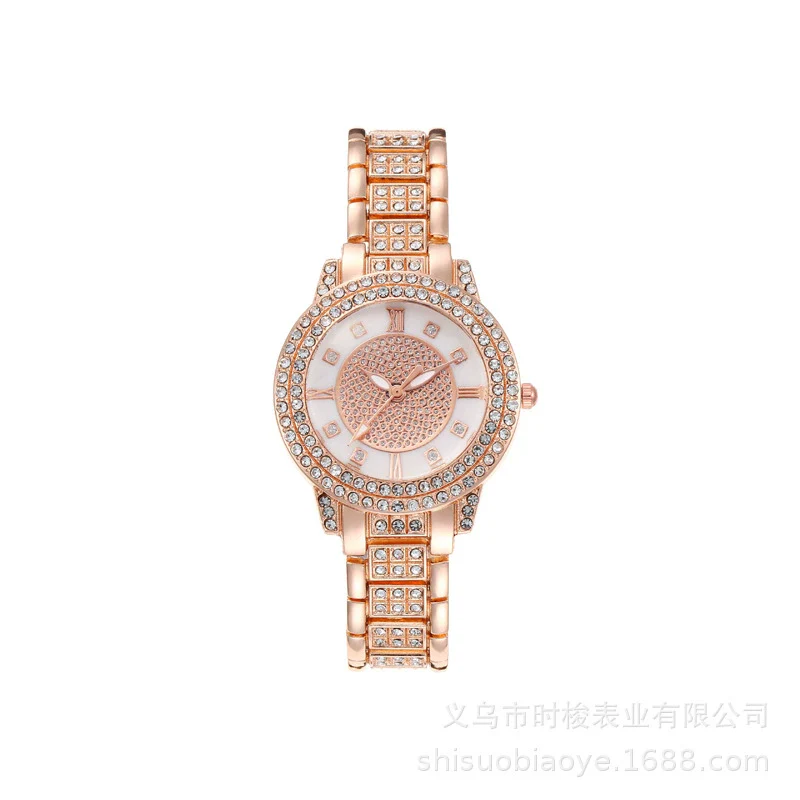 Wholesale Ladies Alloy Watch And Bracelet Set With Gypsophila Rhinestone And Round Dial Leisure Style - Image 3