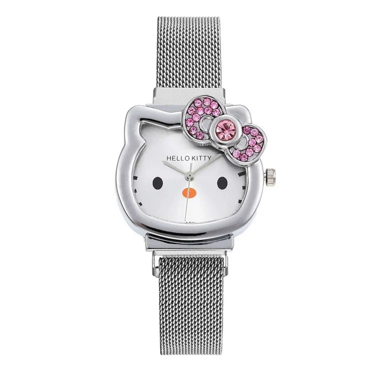 Wholesale Ladies Cartoon Style Alloy And Titanium Watch With Mesh Belt And Round Dial - Image 5